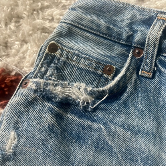 Agolde Vintage High Rise Distressed Dee Jean Shorts 23 - Picture 8 of 14